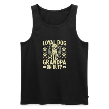 Cadeaux de grand-père chien - Débardeur bio Premium Homme - noir - Devant - AI Model Male 178 light (178cm)