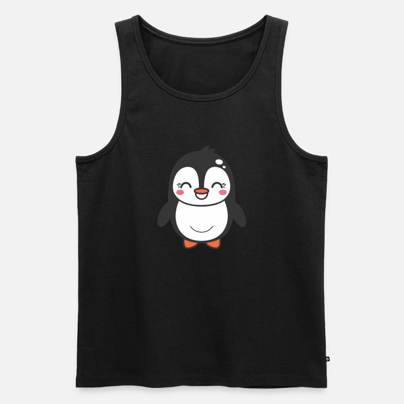 Pinguin - Männer Premium Bio Tank Top - Schwarz
