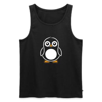 Pinguin - Männer Premium Bio Tank Top - Schwarz - Vorne - Michal (187cm)