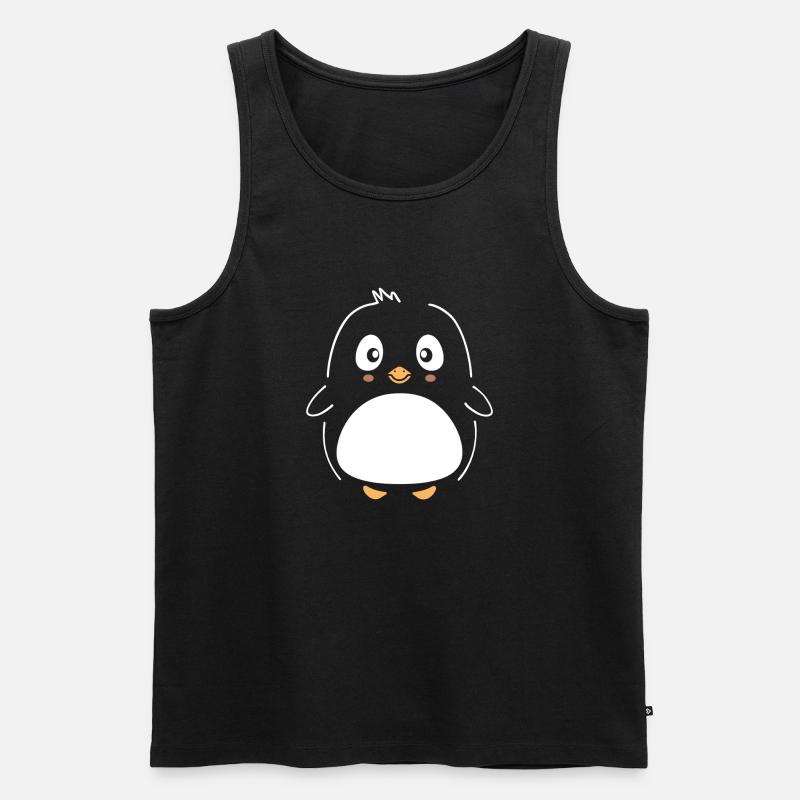 Pinguin - Männer Premium Bio Tank Top - Schwarz