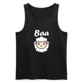 sheep - Men's Premium Organic Tank Top - black - Front - AI Model Male 178 light (178cm)