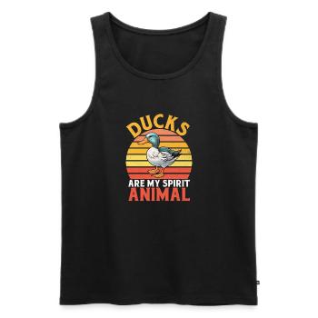 Duck Gifts for Duck Lovers - Men's Premium Organic Tank Top - black - Front - Michal (187cm)