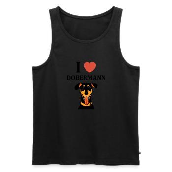 Dobermann - Männer Premium Bio Tank Top - Schwarz - Vorne - Michal (187cm)