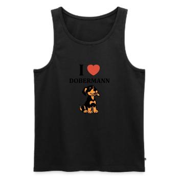 dobermann - Débardeur bio Premium Homme - noir - Devant - Michal (187cm)