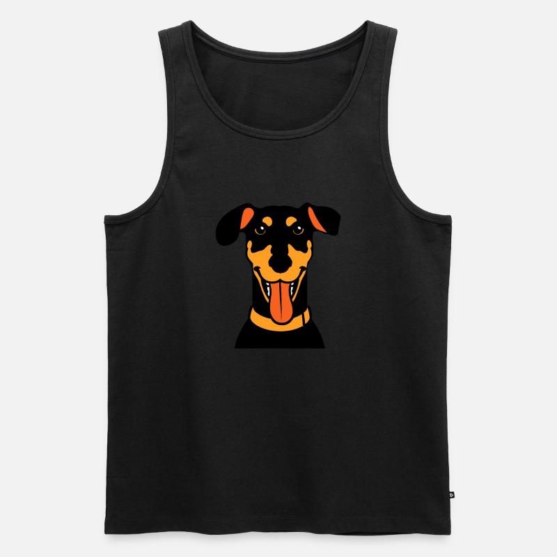 Dobermann - Männer Premium Bio Tank Top - Schwarz