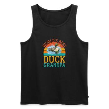Duck Gifts for Duck Lovers - Men's Premium Organic Tank Top - black - Front - AI Model Male 178 light (178cm)