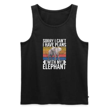 Cadeaux d’amoureux des éléphants - Débardeur bio Premium Homme - noir - Devant - AI Model Male 178 light (178cm)