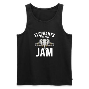 Cadeaux d’amoureux des éléphants - Débardeur bio Premium Homme - noir - Devant - AI Model Male 178 light (178cm)