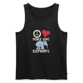 Cadeaux d’amoureux des éléphants - Débardeur bio Premium Homme - noir - Devant - AI Model Male 178 light (178cm)
