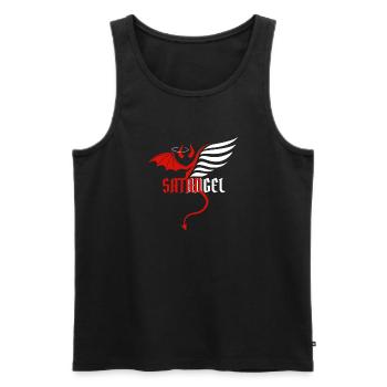 Angel devil devil good evil good evil joke - Men's Premium Organic Tank Top - black - Front - AI Model Male 178 light (178cm)