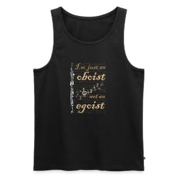 Je ne suis qu’un hautboïste, pas un égoïste - Joueur de hautbois - Débardeur bio Premium Homme - noir - Devant - AI Model Male 178 light (178cm)