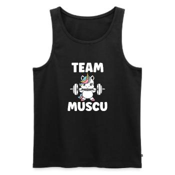 Humour musculation - Débardeur bio Premium Homme - noir - Devant - Michal (187cm)