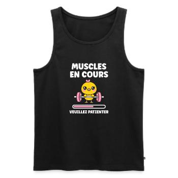 Animaux Humour musculation - Débardeur bio Premium Homme - noir - Devant - Michal (187cm)