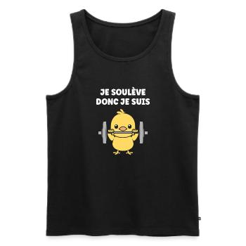Animaux Humour musculation - Débardeur bio Premium Homme - noir - Devant - Michal (187cm)