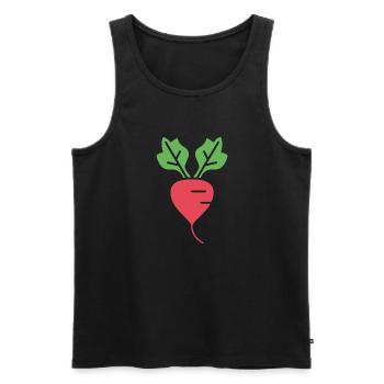 Radieschen - Männer Premium Bio Tank Top - Schwarz - Vorne - AI Model Male 178 light (178cm)