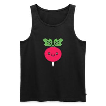 Radieschen - Männer Premium Bio Tank Top - Schwarz - Vorne - AI Model Male 178 light (178cm)
