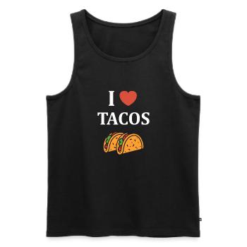 Tacos - Männer Premium Bio Tank Top - Schwarz - Vorne - Michal (187cm)