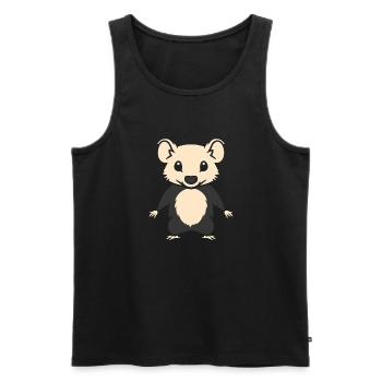 Opossum - Männer Premium Bio Tank Top - Schwarz - Vorne - AI Model Male 178 light (178cm)
