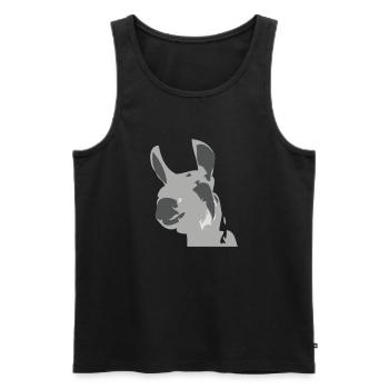 lama - Männer Premium Bio Tank Top - Schwarz - Vorne - Michal (187cm)
