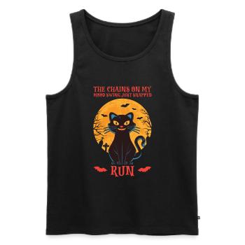 Halloween Katze Hexe - Männer Premium Bio Tank Top - Schwarz - Vorne - AI Model Male 178 light (178cm)