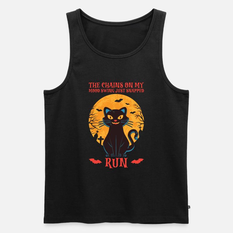Halloween Katze Hexe - Männer Premium Bio Tank Top - Schwarz