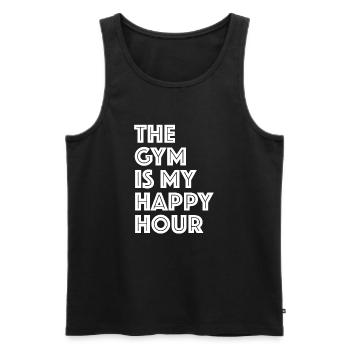 Das Fitnessstudio ist meine Happy Hour | Fitness - Männer Premium Bio Tank Top - Schwarz - Vorne - Michal (187cm)