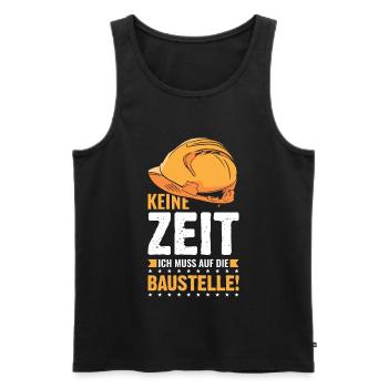 Bauleiter Baustelle lustiger Bauleiter Spruch - Männer Premium Bio Tank Top - Schwarz - Vorne - Michal (187cm)