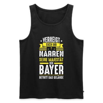 Bayer Bayern Hauptstadt Sprüche - Männer Premium Bio Tank Top - Schwarz - Vorne - Michal (187cm)