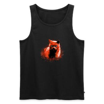 Chat,Orange,Chat,Cimetière des animaux câlins,Effrayant - Débardeur bio Premium Homme - noir - Devant - AI Model Male 178 light (178cm)