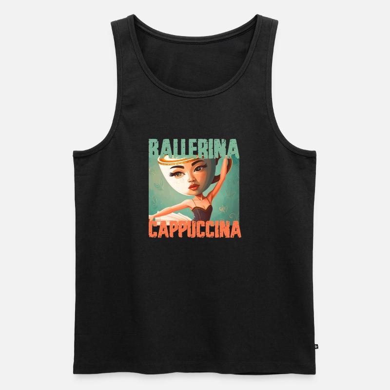 Ballerina Cappuccina,surreal,graffiti,malerei - Männer Premium Bio Tank Top - Schwarz