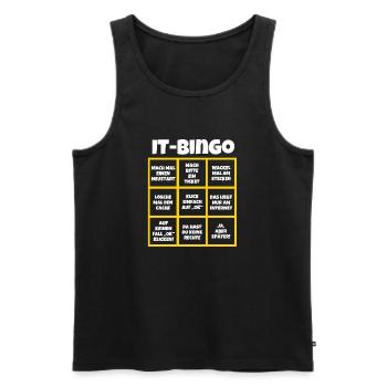 IT Bingo Spiel Büro Computer Glücksrad - Männer Premium Bio Tank Top - Schwarz - Vorne - AI Model Male 178 light (178cm)