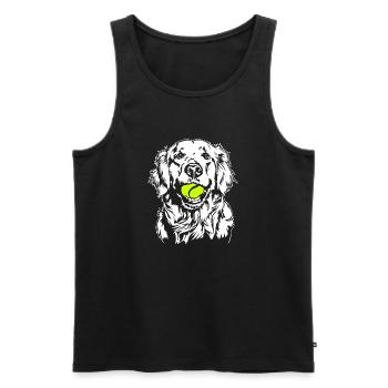 Golden Retriever Ball Junkie Dogs Wilsigns - Men's Premium Organic Tank Top - black - Front - Michal (187cm)