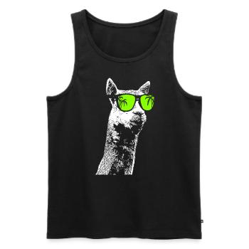 Alpaca Sonnenbrille Alpaca Alpacaliebe Alpacaliebh - Männer Premium Bio Tank Top - Schwarz - Vorne - Michal (187cm)