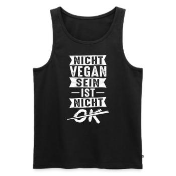 Nicht Vegan Sein Ist Nicht Okey Kein Fleisch Veget - Männer Premium Bio Tank Top - Schwarz - Vorne - Michal (187cm)