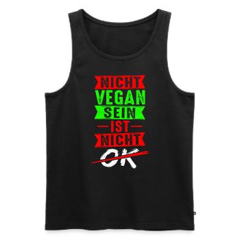 Nicht Vegan Sein Ist Nicht Okey Kein Fleisch Vegan - Männer Premium Bio Tank Top - Schwarz - Vorne - Michal (187cm)