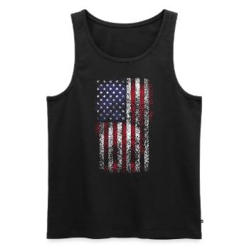 Drapeau des États-Unis - Débardeur bio Premium Homme - noir - Devant - AI Model Male 178 light (178cm)