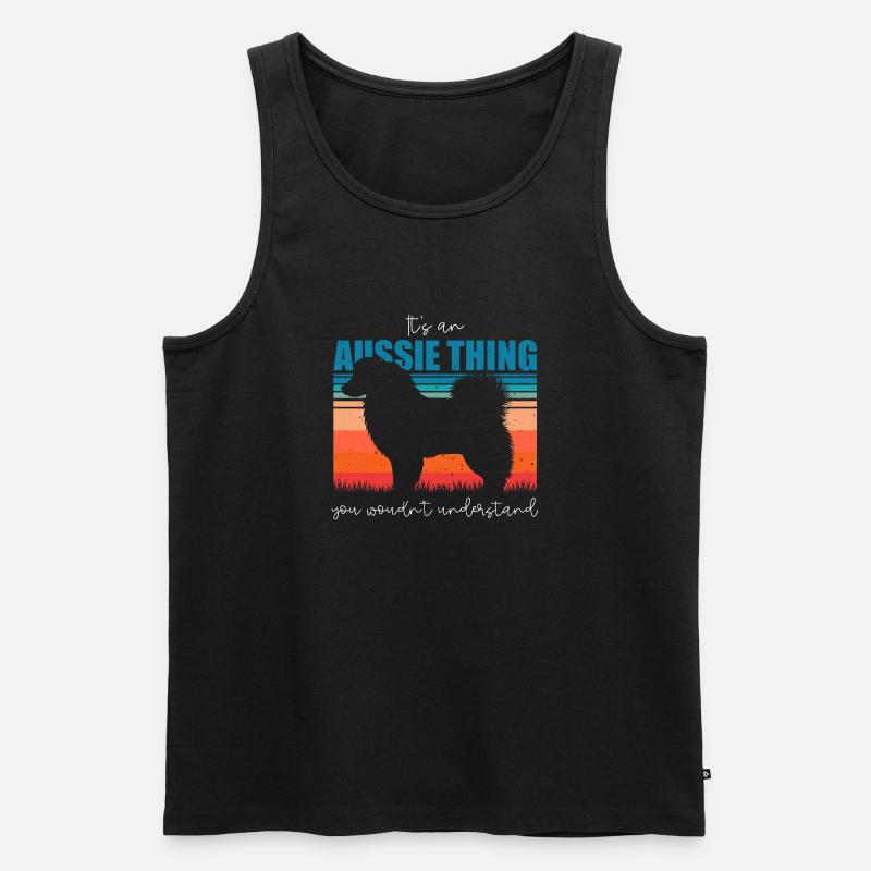Australian Shepherd Geschenk - Männer Premium Bio Tank Top - Schwarz