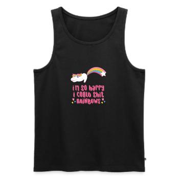 I'm so happy I could shit rainbows - Men's Premium Organic Tank Top - black - Front - Michal (187cm)