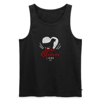 Golden Retriever Liebe mit Herz - Männer Premium Bio Tank Top - Schwarz - Vorne - Michal (187cm)