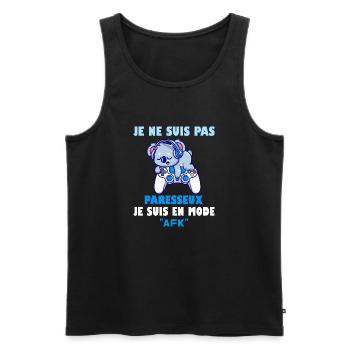 je ne suis pas paresseux je suis en mode afk - Débardeur bio Premium Homme - noir - Devant - Michal (187cm)