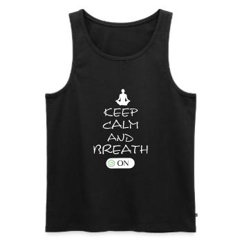 yoga, inhale, exhale - Männer Premium Bio Tank Top - Schwarz - Vorne - AI Model Male 178 light (178cm)