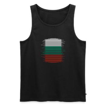 Drapeau Bulgarie Drapeau bulgare Sables d'Or - Débardeur bio Premium Homme - noir - Devant - Michal (187cm)