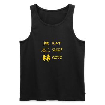 Eat Sleep Ride - Männer Premium Bio Tank Top - Schwarz - Vorne - Michal (187cm)