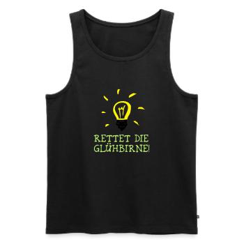 Rettet die Glühbirne! - Save the Bulb! - Männer Premium Bio Tank Top - Schwarz - Vorne - Michal (187cm)