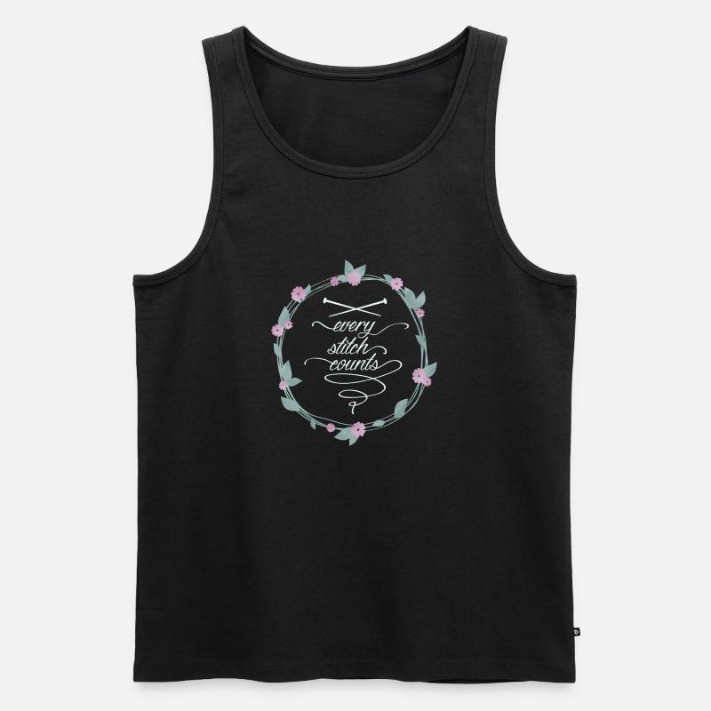 every stitch counts dark - Männer Premium Bio Tank Top - Schwarz