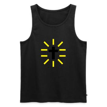 kreuz - Männer Premium Bio Tank Top - Schwarz - Vorne - AI Model Male 178 light (178cm)