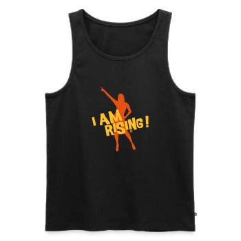 i am rising Frau Woman 1 - Männer Premium Bio Tank Top - Schwarz - Vorne - AI Model Male 178 light (178cm)