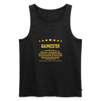 BAUMEISTER - Männer Premium Bio Tank Top - Schwarz - Vorne - Michal (187cm)