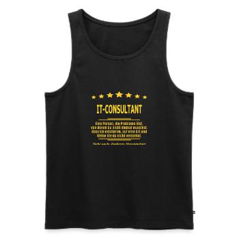 IT-CONSULTANT - Männer Premium Bio Tank Top - Schwarz - Vorne - Michal (187cm)