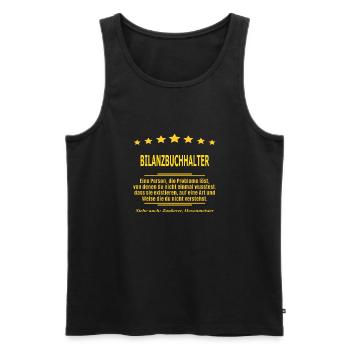 BILANZBUCHHALTER - Männer Premium Bio Tank Top - Schwarz - Vorne - Michal (187cm)